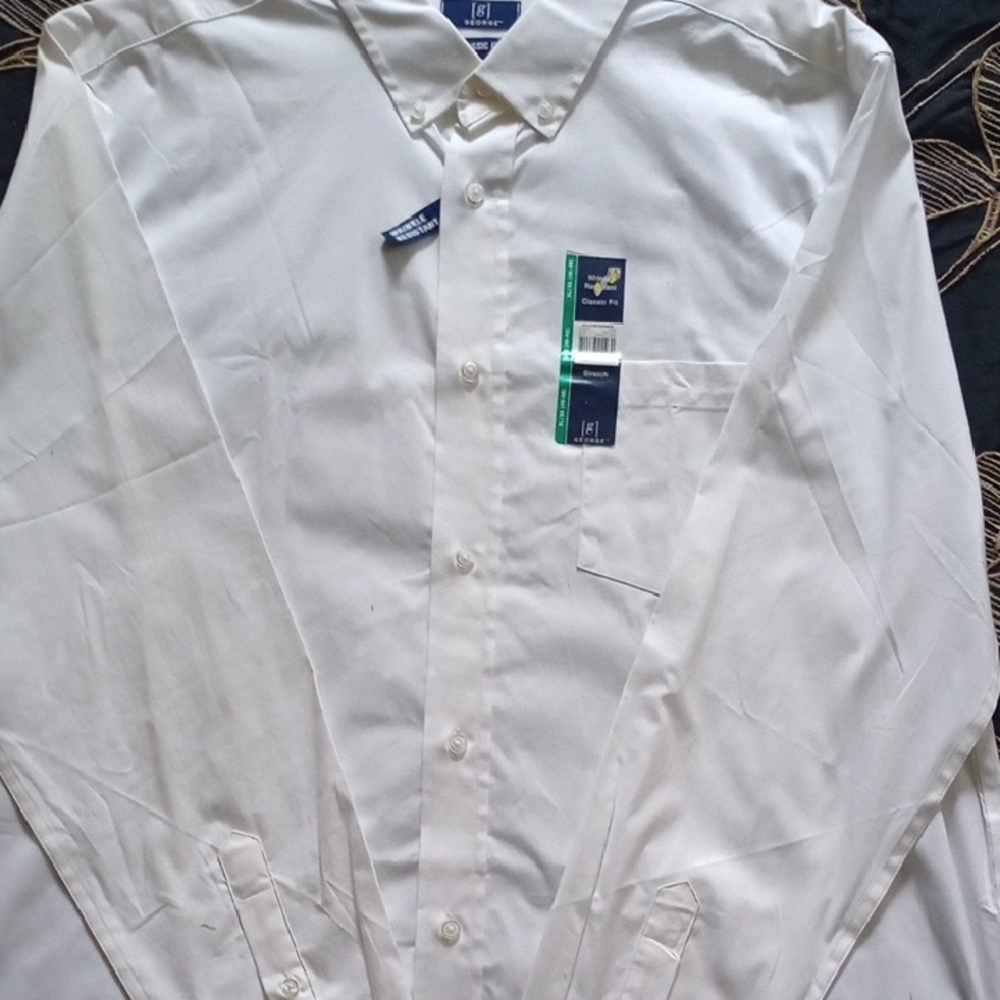 George Men's Crisp White Dress Shirt